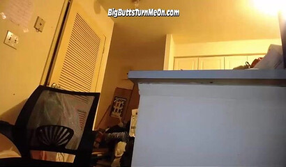 Amateur teen shows her massive bottom and spreads her ass cheeks in her live webcam show