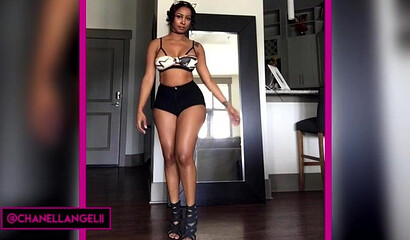 Bombshell babe with an angelic face and round booty made a compilation of her best shots