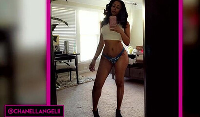 Bombshell babe with an angelic face and round booty made a compilation of her best shots