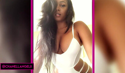 Bombshell babe with an angelic face and round booty made a compilation of her best shots