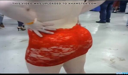 Crazy chubby amateur slut showing off her big fat butt and spreading her legs on webcam
