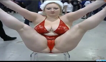 Crazy chubby amateur slut showing off her big fat butt and spreading her legs on webcam