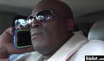 Tattooed short hair slut on a fuck date with big black Johnson twerking her butt cheeks