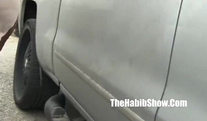 This big booty black girl gets her cheeks clapped by this horny black dude's fat cock