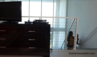 Babe with a big fat booty gets on top of a dude and rides his huge cock hard and fast