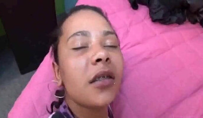 Sweet sucking on that black cock with ease as the black dick digs in deep in her cunt