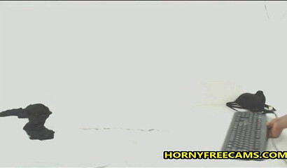 Big ass brunette with a cute face masturbates on her pussy on her webcam stream with skill