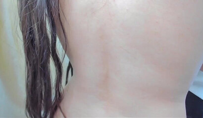 Gorgeous brunette babe plays with pussy on webcam