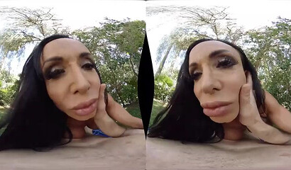 Latin MILF with big tits Jewels Jade rides cock in VR POV