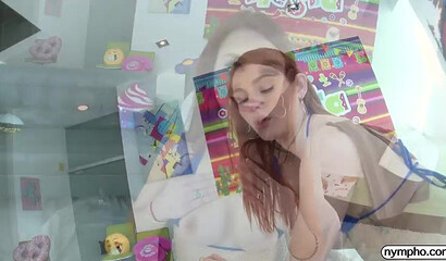 Redhead slut gives rimjob and gets pussy banged