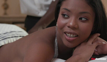 Ebony goddess Nia Nacci gets deep massage and pussy banging