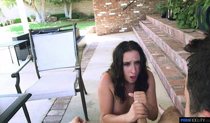 Rough and wild sex with busty brunette ended with creampie