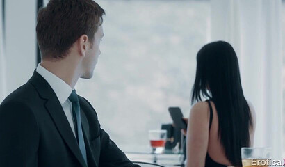 Brunette with big natural tits and fantastic ass Angela White rides cock