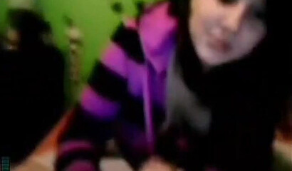 Big tit amateur toying her pussy at home