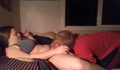 Curvy amateur brunette fucks with her boyfriend on webcam