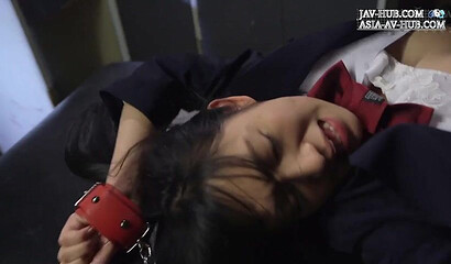 Asian schoolgirl gets tied up and fucked hard
