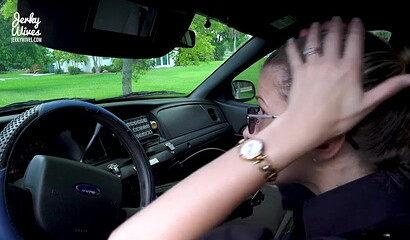 Brunette police slut Melanie Hicks gets fucked by robbers