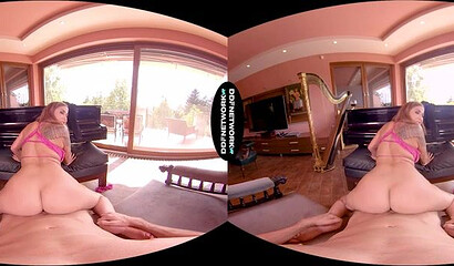 Blonde slut with big tits Heidi Van Horny fucks in VR POV