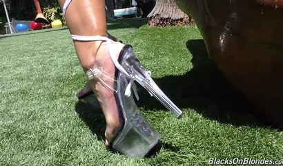 Big ass blonde Candice Dare gets anal fucked by black guy