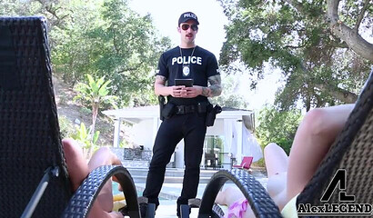 Police officer fucks two big tit MILFs Brooklyn Chase and Penny Pax
