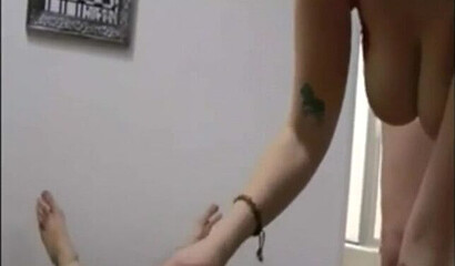 Blonde MILF with huge natural tits Siri gives a handjob