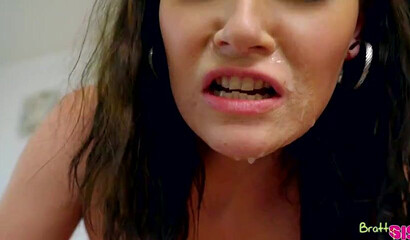 Slutty cheerleader Jessica Rex riding stepbro's big cock