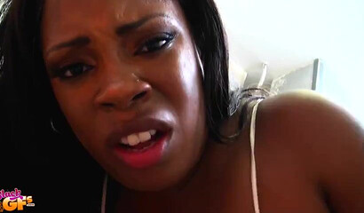 Ebony with huge ass Lessy Devoe riding big white rod