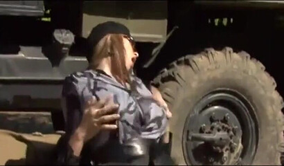 Soldier fucks blonde military MILF Tarra White
