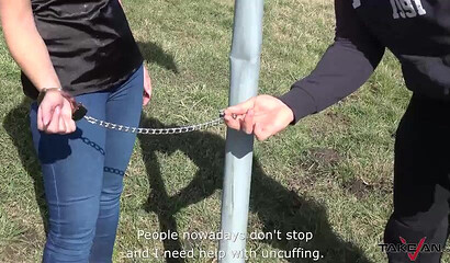 Short haired blonde with big ass gets fucked in a van