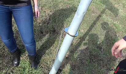 Short haired blonde with big ass gets fucked in a van