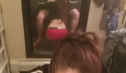 Sweet redhead Latina teen sucks handjobs and rides big shaft