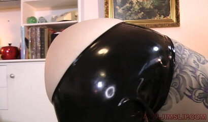 Latex slut with big tits Zara Durose sucks and rides old man