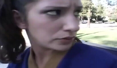 Cute cheerleader gets tricked and pussy banged