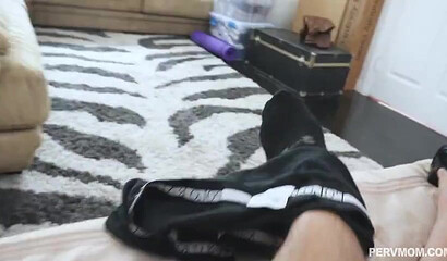 POV blowjob and fucking with busty stepmom Krissy Lynn
