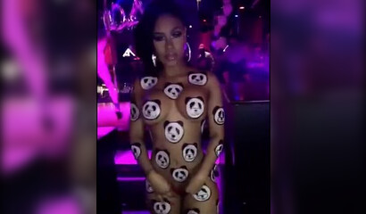 Compilation of big booty ebonies posing naked with body art on them