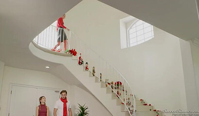 Blonde big tit MILF Lena Paul sucks and rides fat dick