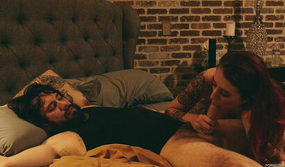 Stunning tattooed redhead with big tits Tana Lea loves rough pussy fucking