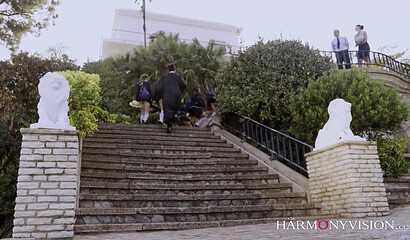 Brunette with big tits Kira Queen gets fucked outdoors