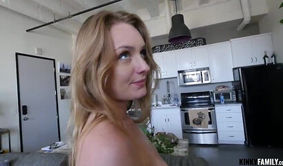 Adorable stepsister Daisy Stone gives her mouth for blowjob for money POV