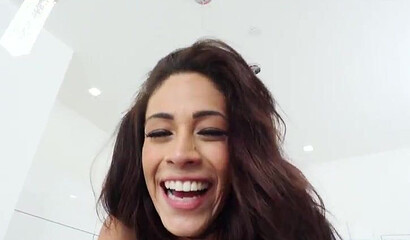 Latina with big ass  Jamie Valentine preforms wonderful dick ride in POV