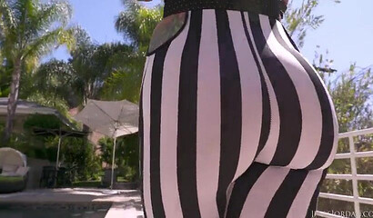 Easy tattooed blond Ryan Conner stroking big black dick in interracial sex