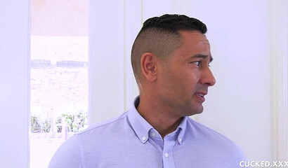 Brunette Latina Amia Miley gets deep fuck in front of her husband