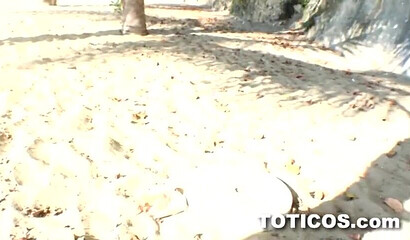 Amateur big titted brunette blows knob and gets it between her legs