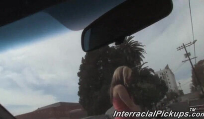 Round butted blonde with tattoo and piercing taking big dick POV