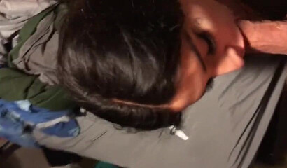 Drunk amateur Latina can't get enough of blowing of that stiffed dick