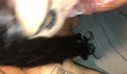 Drunk amateur Latina can't get enough of blowing of that stiffed dick