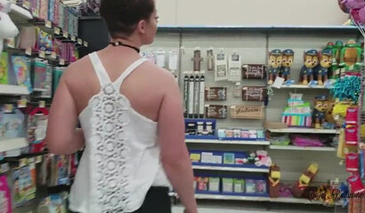 Slutty brunette mommy Clover Baltimore flashing with her big tits in public