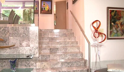 Brunette skinny slut with small boobies Ashli Orion takes dick ride