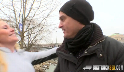 Blonde with big tits Lili Lili gets picked up on street and fucked hard