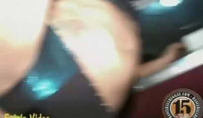 Amateur ebony sluts flashing pussies and boobs in public club